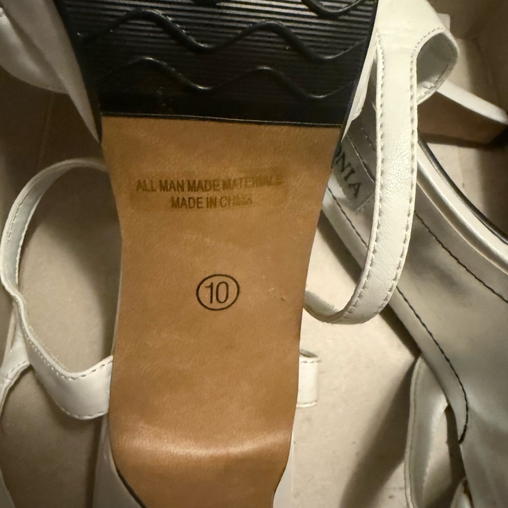 LASONIA White Strappy Heels - Picture 8 of 9